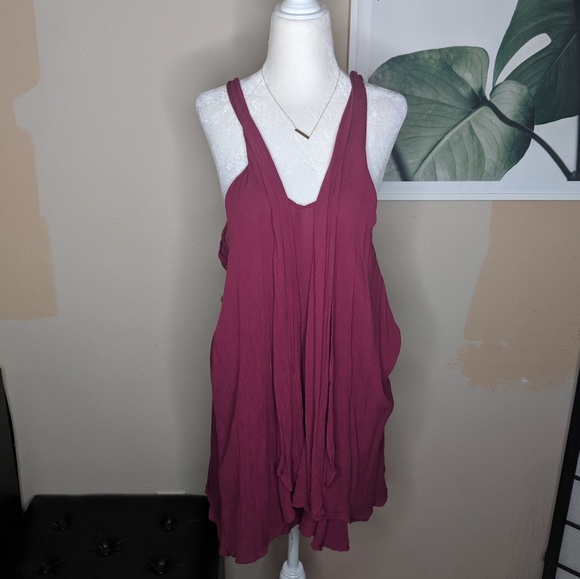 Free People Fuscia Flowy Boho Mini Dress - Picture 2 of 7